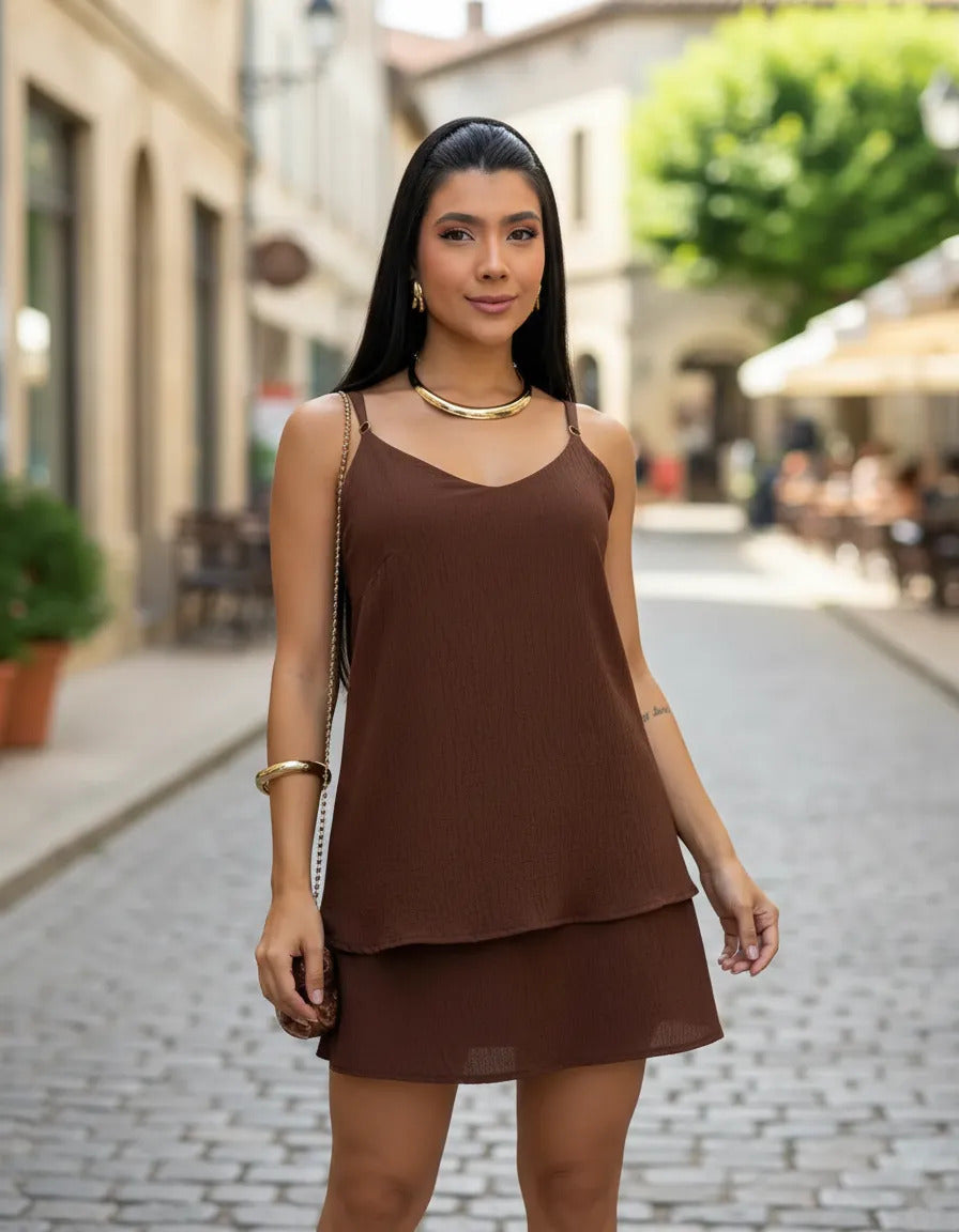 Vestido Feminino Ísis Leve Fluido Casual Elegante Duna para o Verão