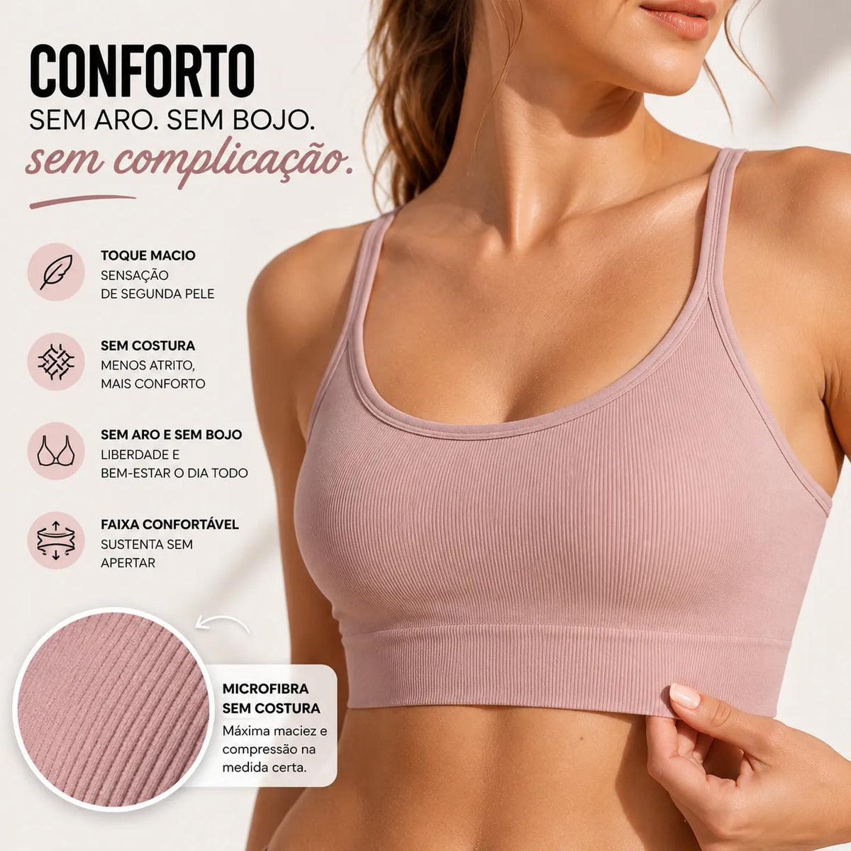 Top Lupo Loba Fitness Confortável Ótima Sustentação Academia