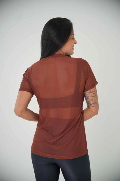 Blusa Tule Camiseta Feminina Academia Fitness
