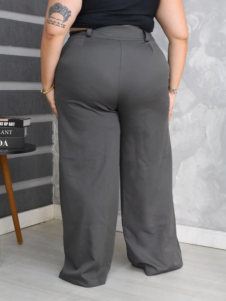 Calça Pantalona Alfaiataria Plus Size Feminina Premium