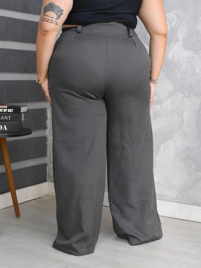 Calça Pantalona Alfaiataria Plus Size Feminina Premium