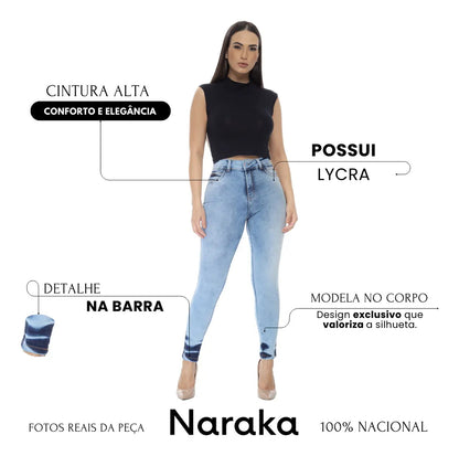 Calça Jeans Feminina Skinny Cintura Alta Levanta Bumbum