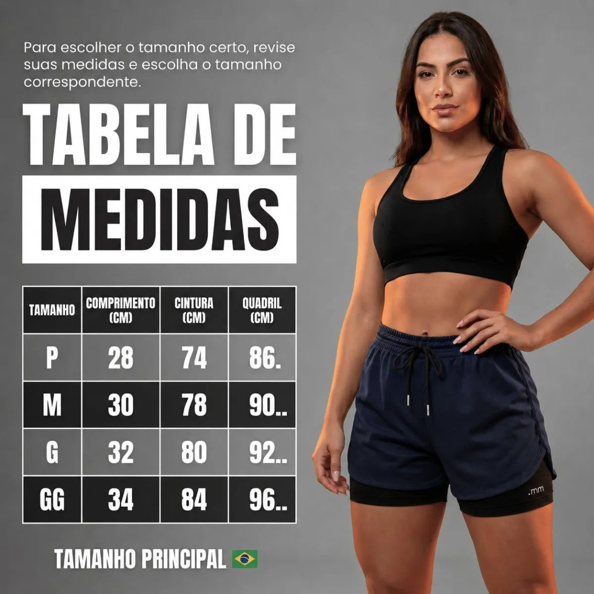 Kit 2 Short Duplo Compressão Fitness Bermuda Treino Feminino