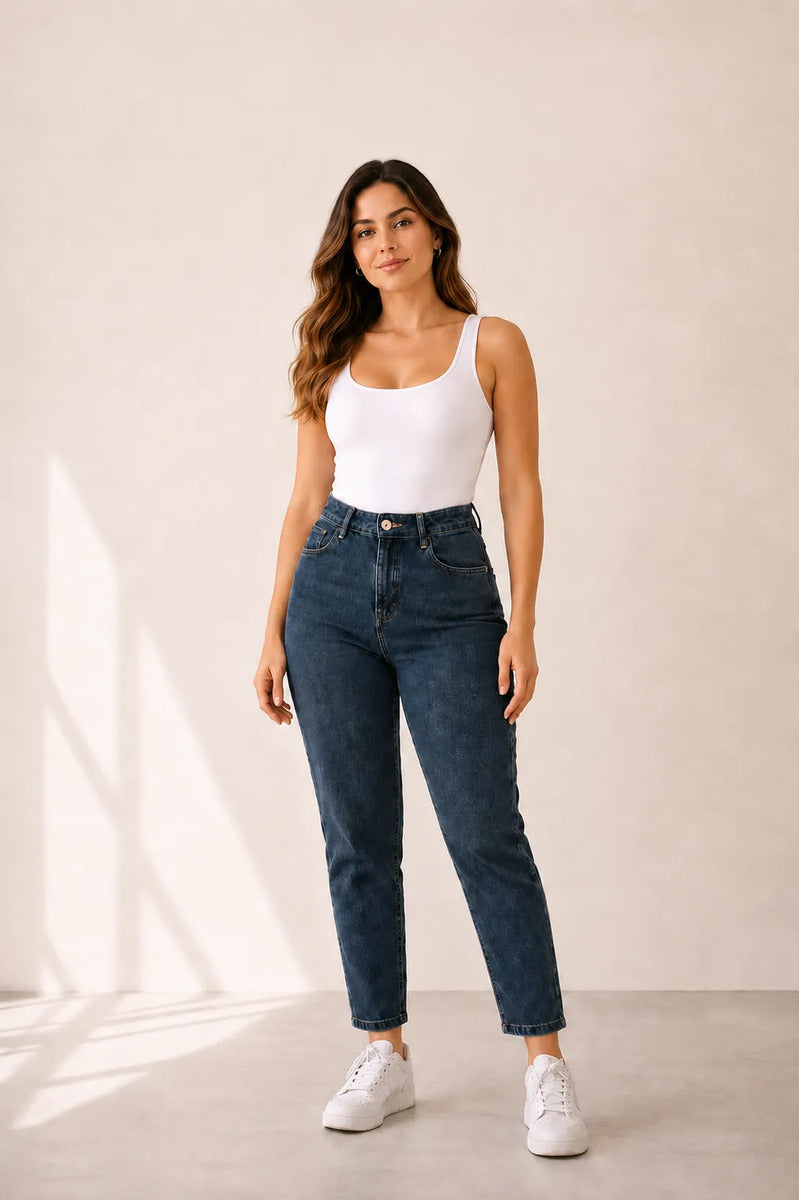 Calça Jeans Mom Stillger Feminina Cintura Alta Cor Clara