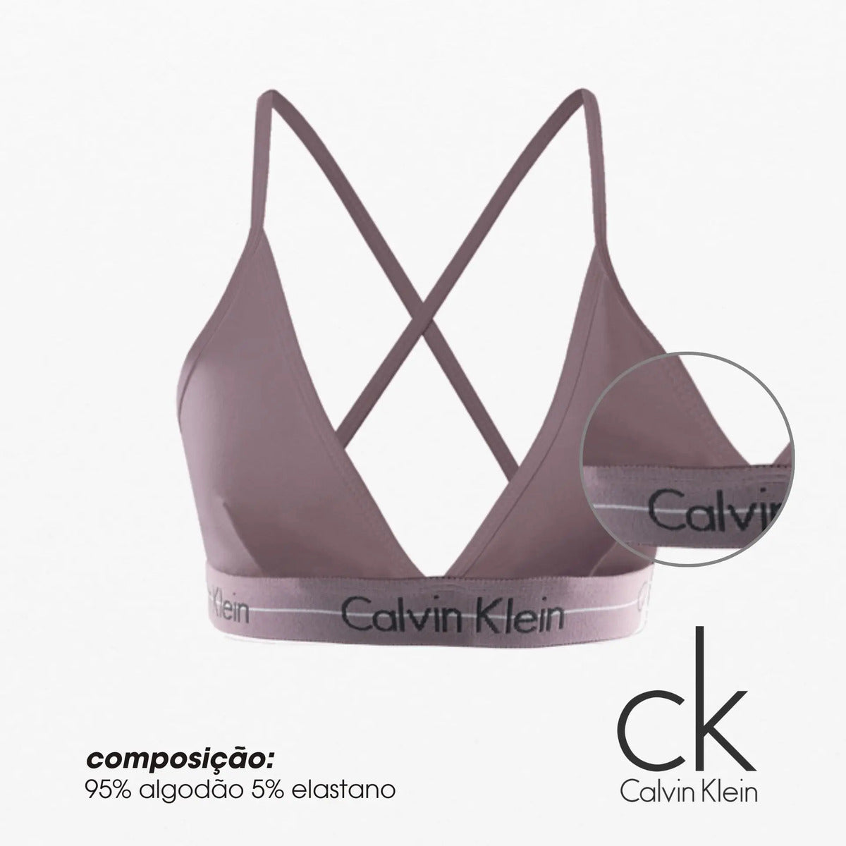 Top Nadador Calvin Klein Sem Bojo Cotton Algodão Feminino