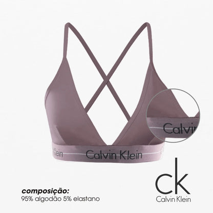 Top Nadador Calvin Klein Sem Bojo Cotton Algodão Feminino