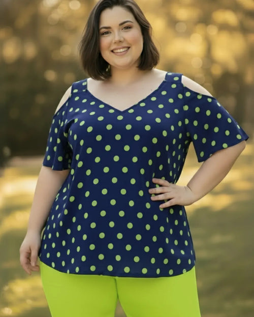 Blusa Cigana De Seda Estampada Alça Dupla Plus Size