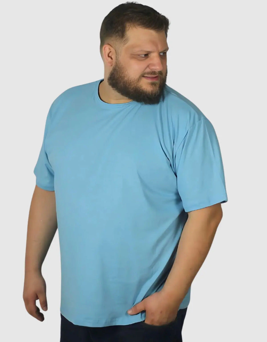 Camiseta Plus Size Masculina De Algodão Básica Lisa Grande