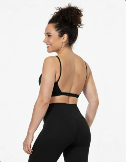 Top Fitness Academia Alça Fina Costa Aberta Feminino
