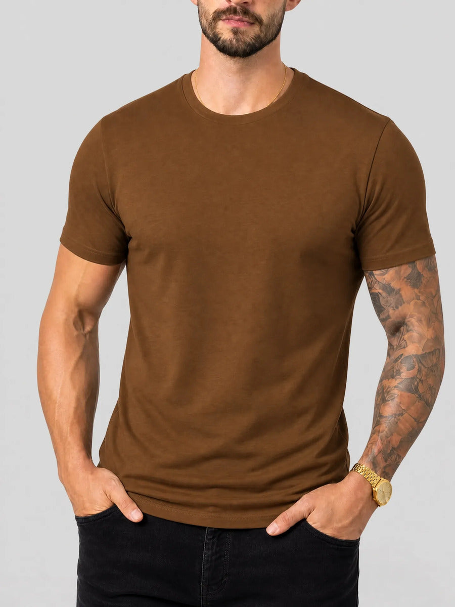 Camiseta Basica Masculina Algodão Lisa Malha Peruana Premium