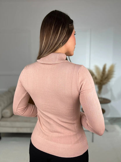 Blusa Cacharrel Feminina Lã Trico Tricot Gola Alta Atacado