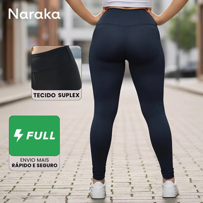 Calça Legging Feminina Cintura Alta Leg Grossa Fitness