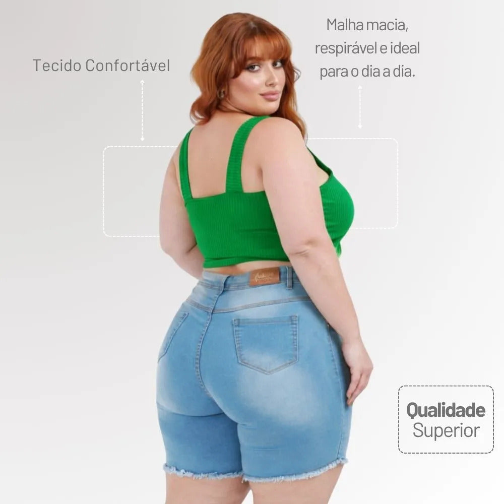 Top Plus Size Alça Larga Reforçado Feminino Modelador G4