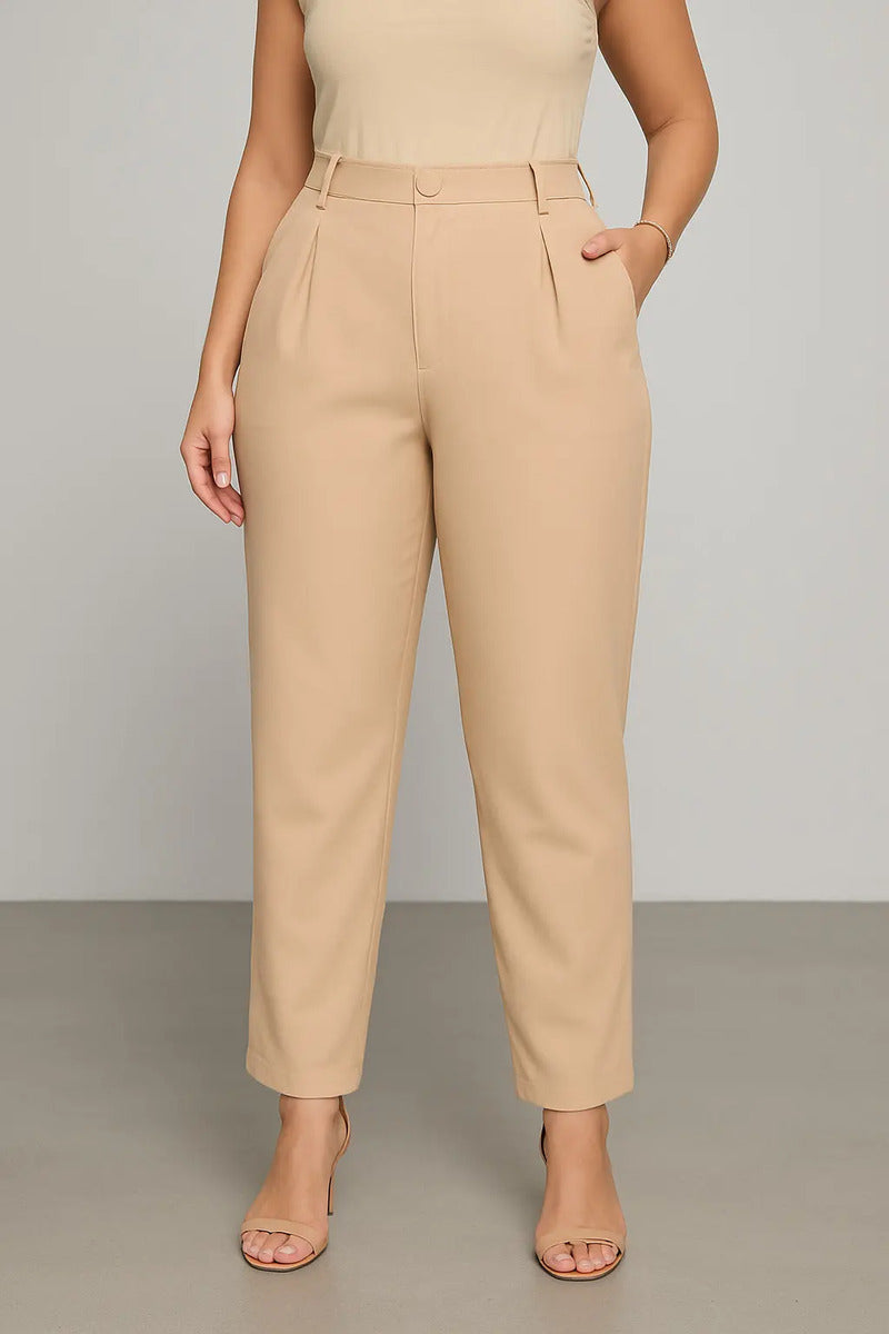 Calça Social Alfaiataria Cintura Alta Plus Size Feminina
