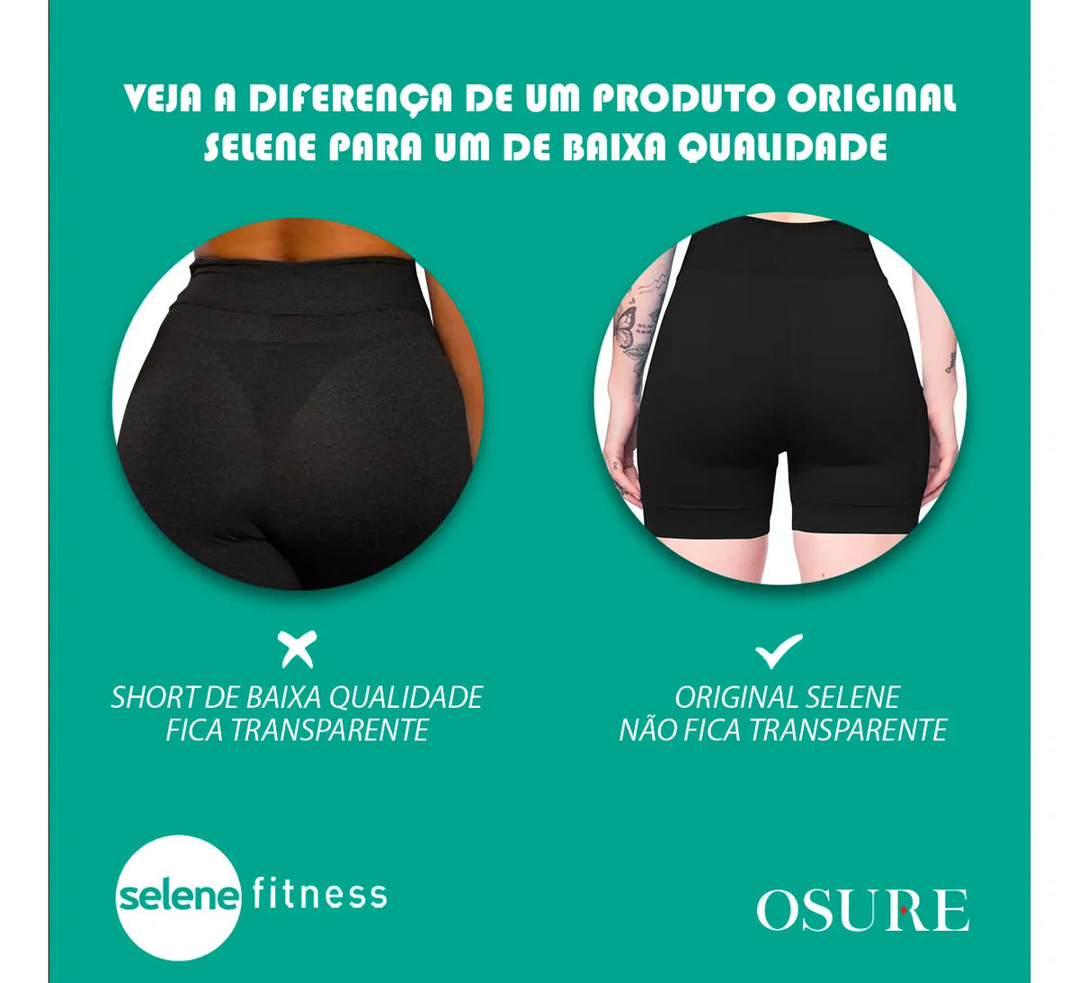 Short Selene Poliamida Zero Transparência Bermuda S/ Costura