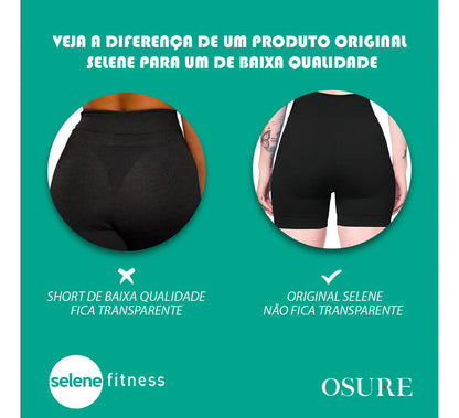 Short Selene Poliamida Zero Transparência Bermuda S/ Costura