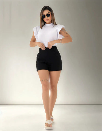 Blusa Feminina Social Manga Morcego Muscle Tee Luxo