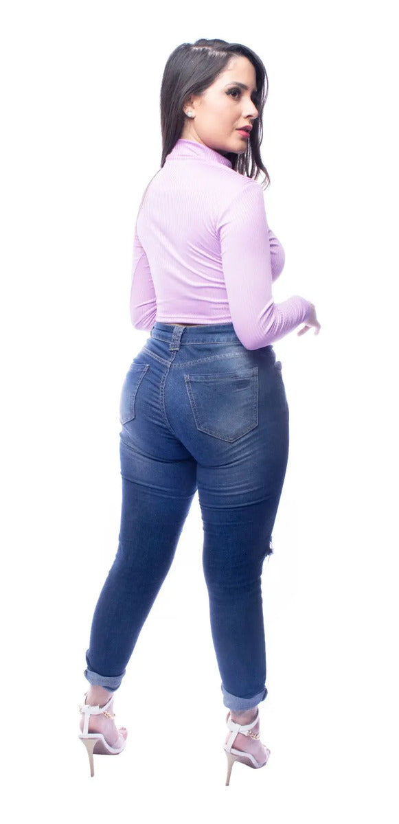 Cropped Gringa Manga Longa Blusinha Blogueira Gola Alta