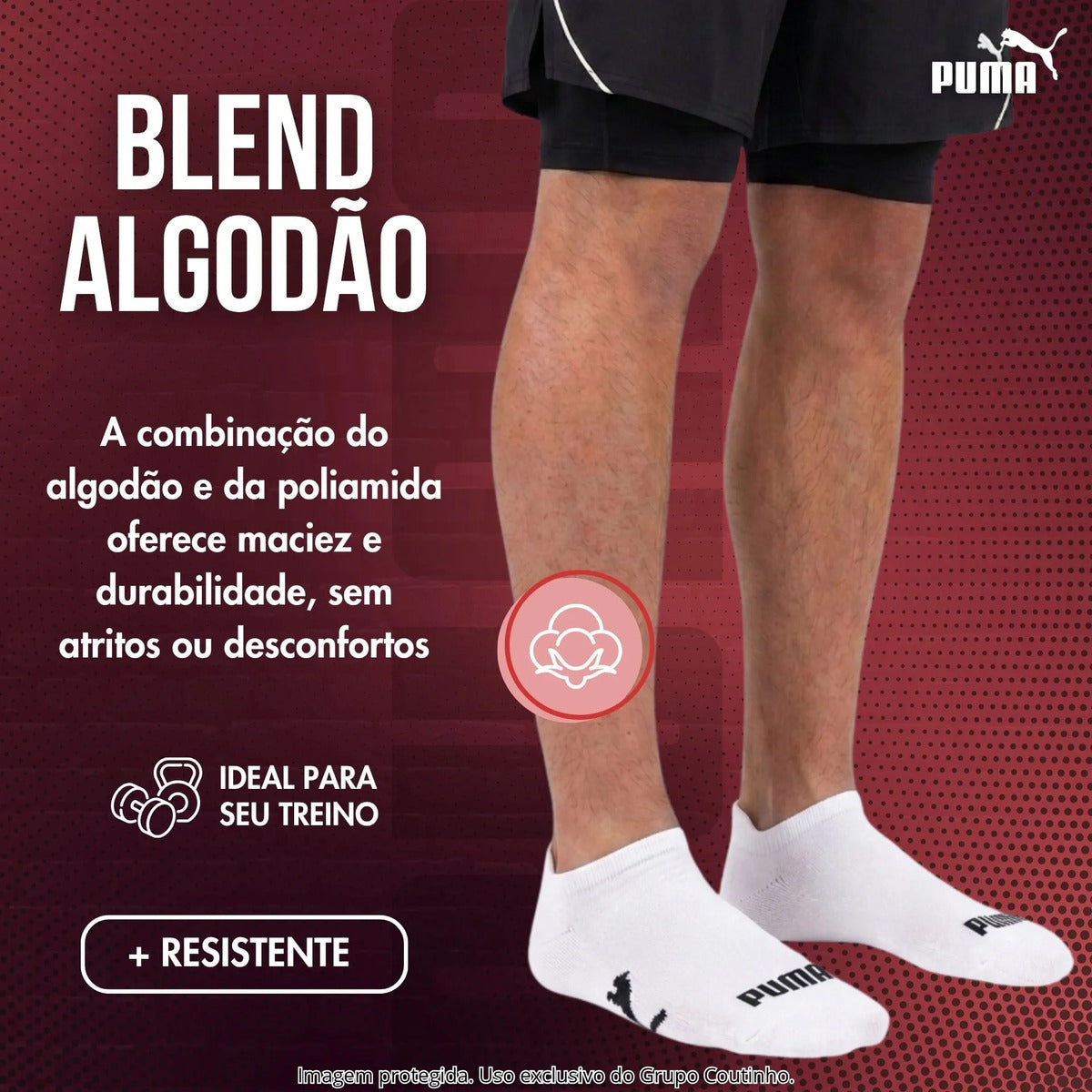 Kit 9 Pares Meias Invisível Puma Sapatilha Soquete Original