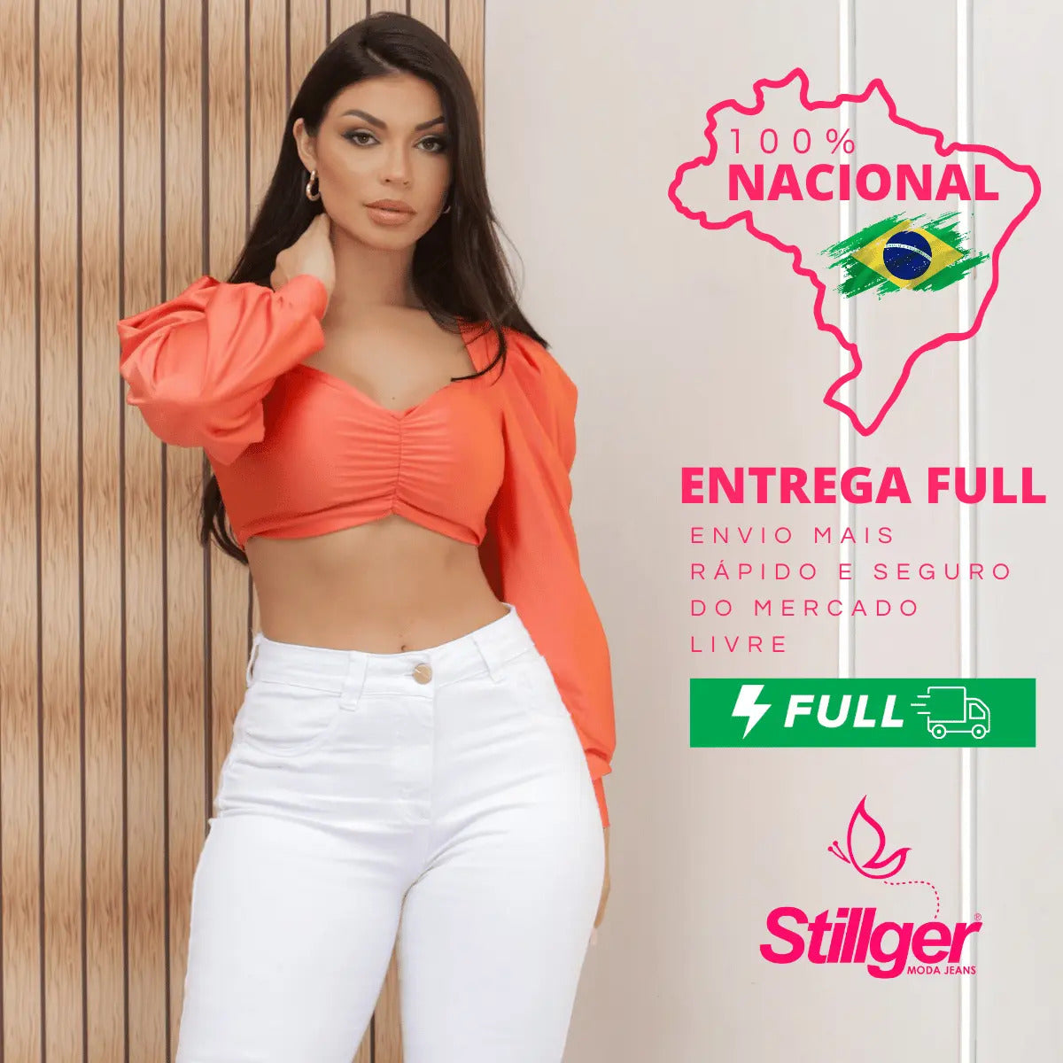 Calça Jeans Feminina Preta Skiny Cintura Alta Levanta Bumbum