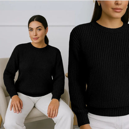 Suéter Blusa Manga Longa Max Cropped Frio Pullover Lã Trico