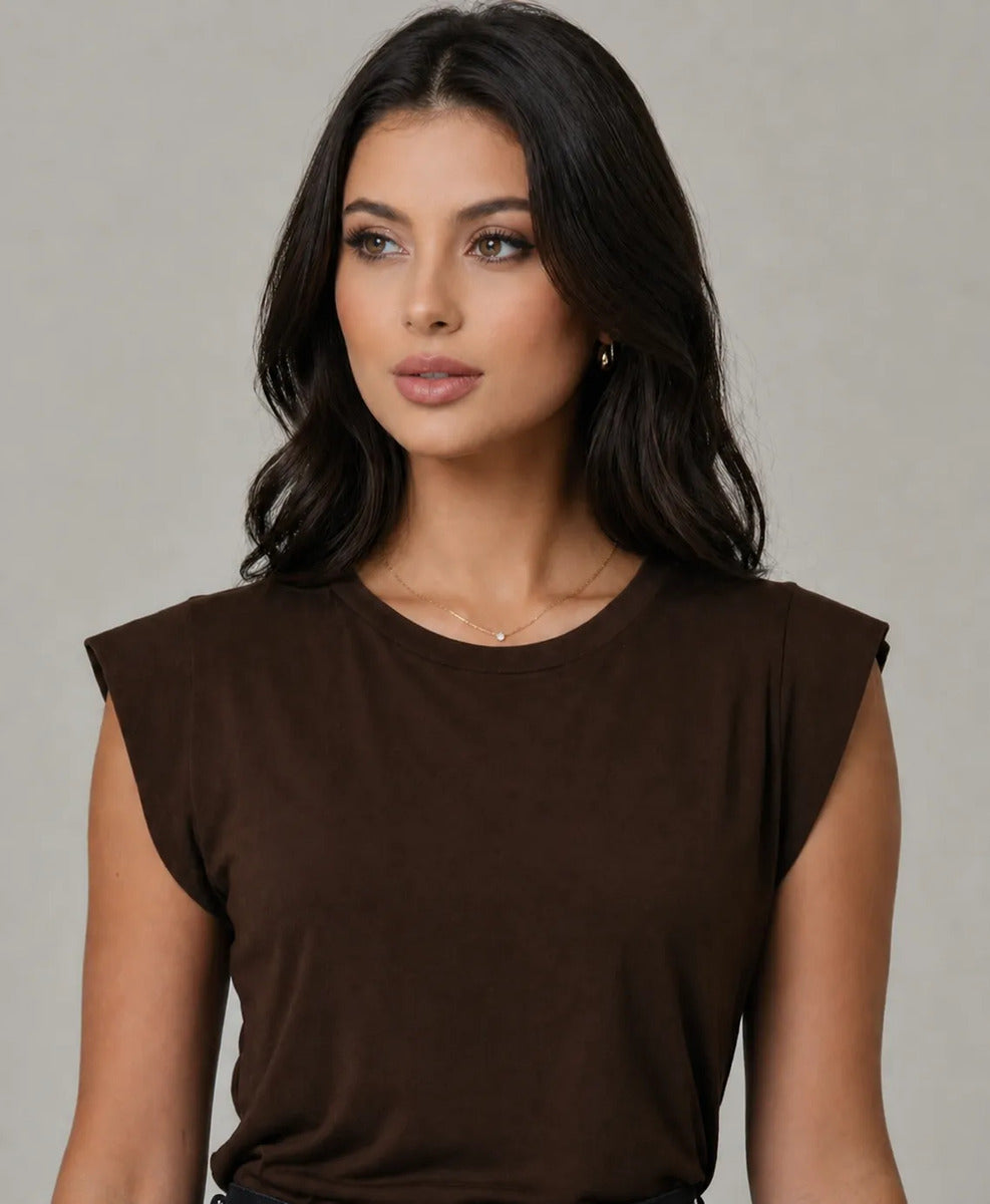 Blusa Feminina Muscle Tee Viscolycra Clássica Casual Chic