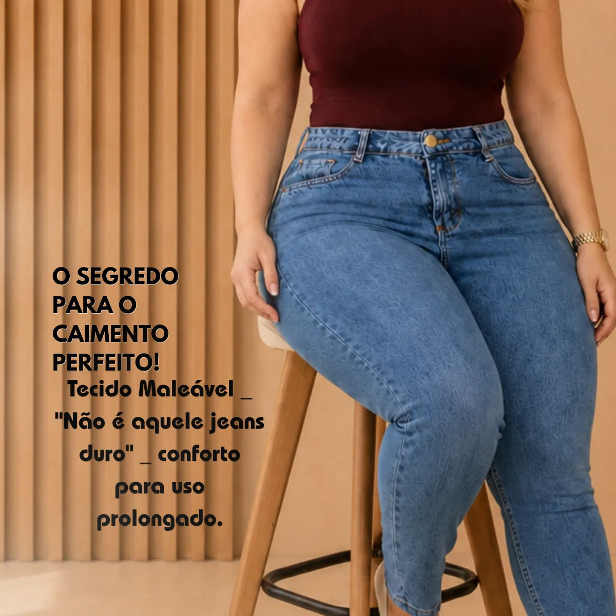 Calça Jeans Plus Size Cintura Alta Elastano Lycra Modeladora