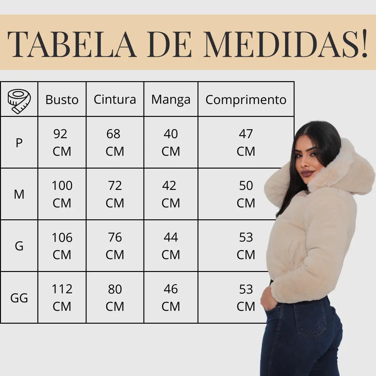 Jaqueta Feminina De Inverno Cropped Dupla Face Com Capuz
