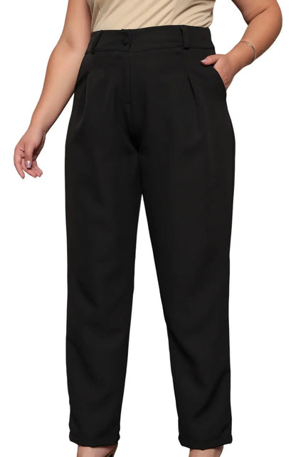 Calça Social Alfaiataria Cintura Alta Plus Size Feminina