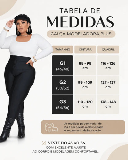Calça Lipo Plus Size  Tecido Suplex Power Modeladora
