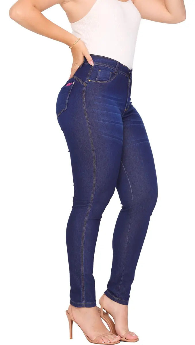 Kit 3 Calça Jeans Feminina Cintura Alta C/ Elastano Lycra