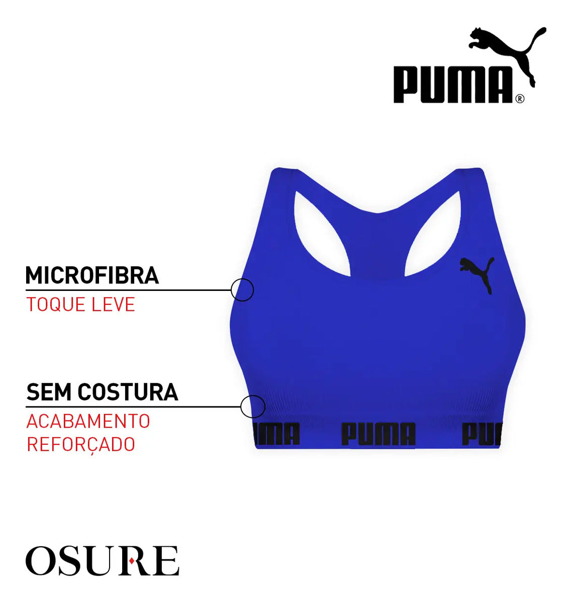 Top Puma Original Feminino Alta Sustentação Academia Fitness