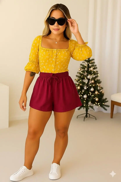 Shorts Godê Feminino Cintura Alta Em Viscolycra Soltinho