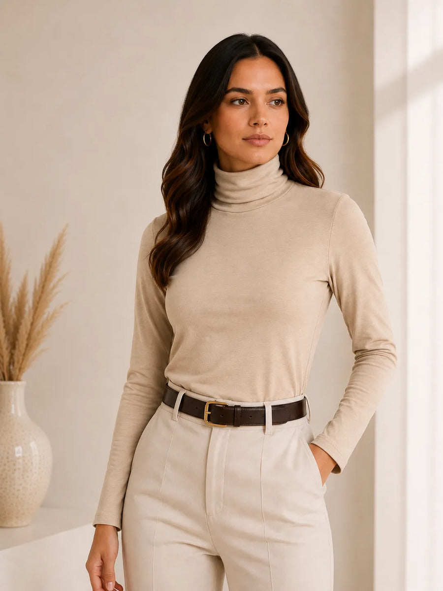 Blusa Cacharrel Feminina Inverno Gola Alta Viscolaycra Cores