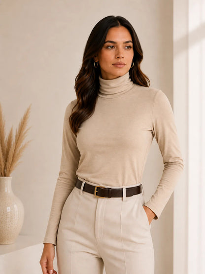 Blusa Cacharrel Feminina Inverno Gola Alta Viscolaycra Cores