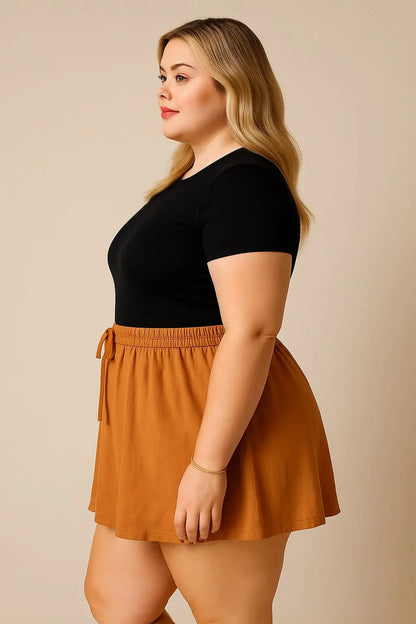 Shorts Plus Size Leve Feminino Cintura Alta