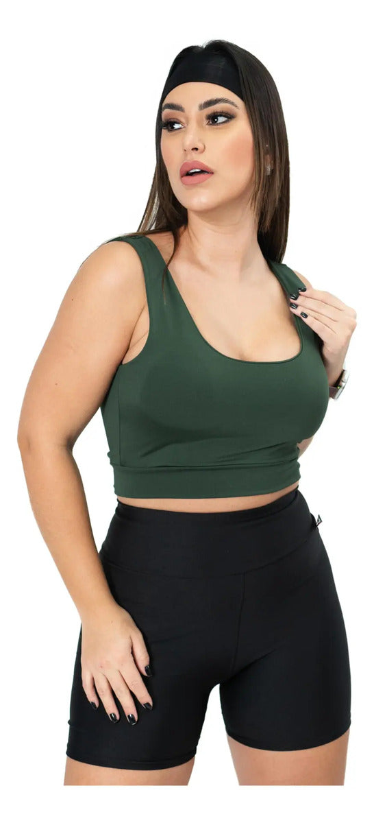 Cropped Cropet Top Alça Grossa Regata Feminino Casual C Bojo