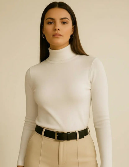 Blusa Cacharrel Feminina Inverno Gola Alta Viscolaycra Cores