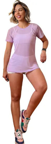 Blusa Tule Camiseta Feminina Academia Fitness