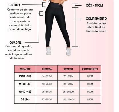 Kit 3 Calças Feminina Legging Grossa Para Academia Cós Alto