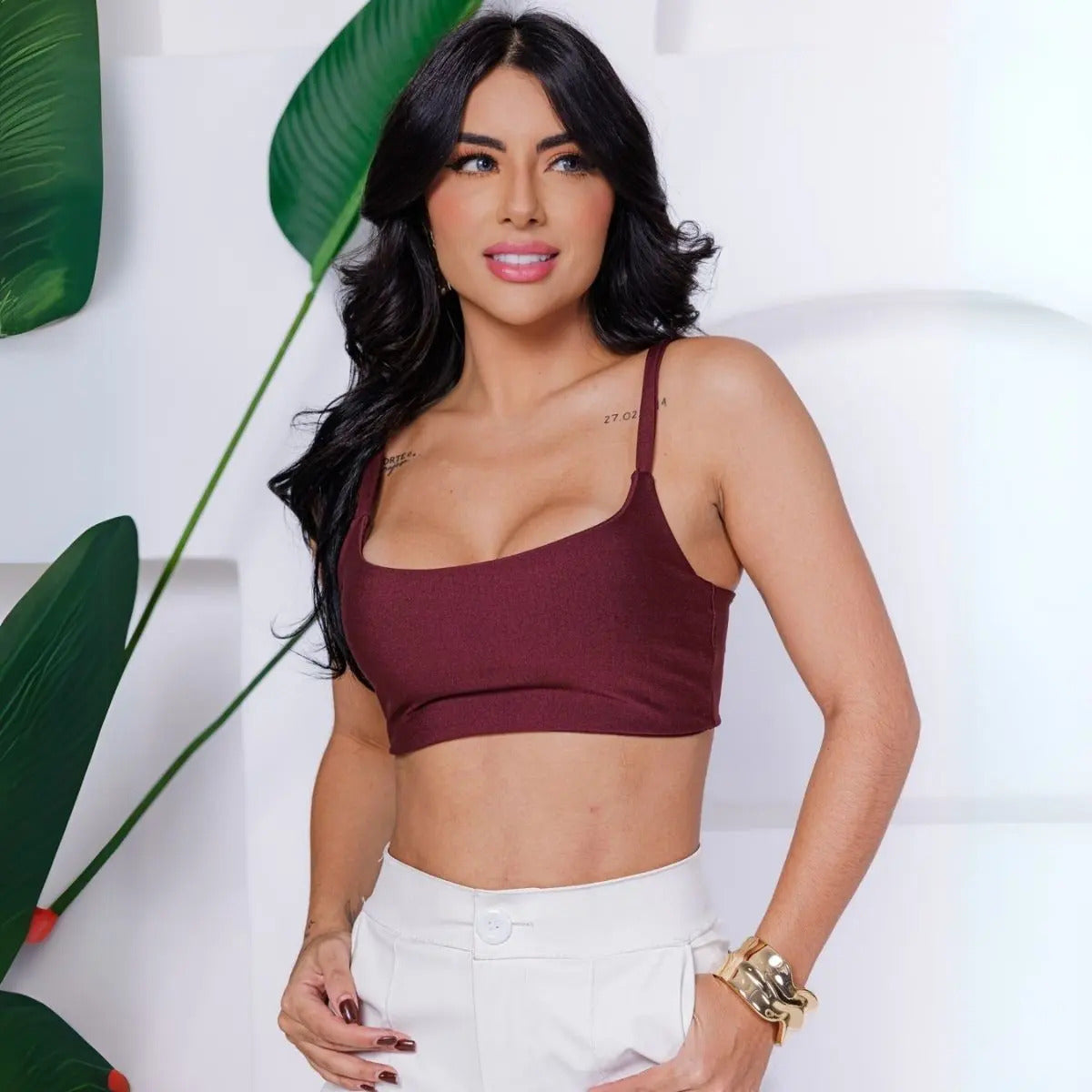 Top Cropped Feminino Alcinha Justo Liganet Fitness Academia