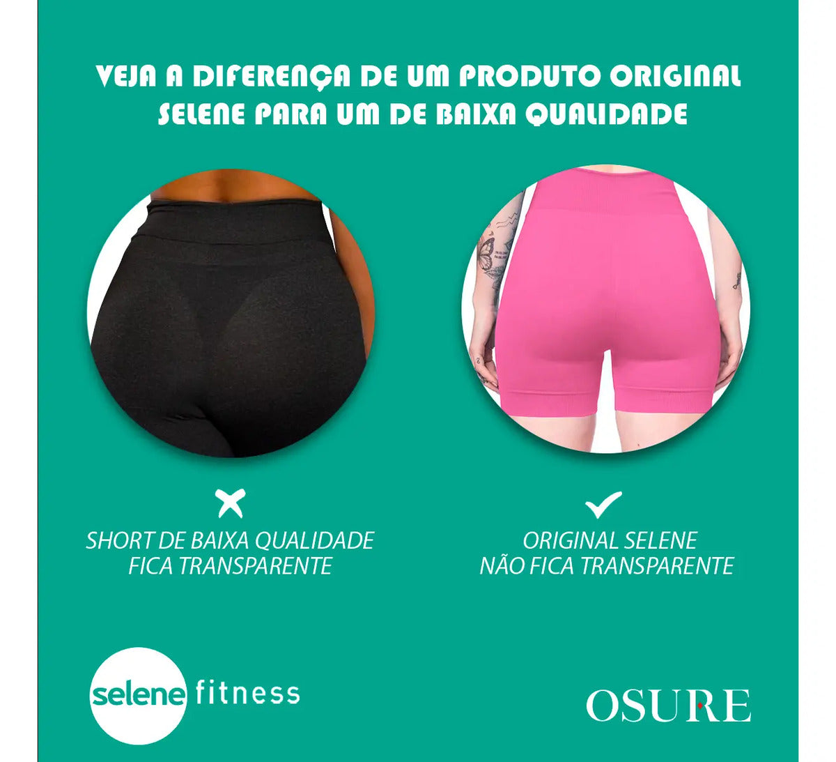 Short Selene Poliamida Zero Transparência Bermuda S/ Costura