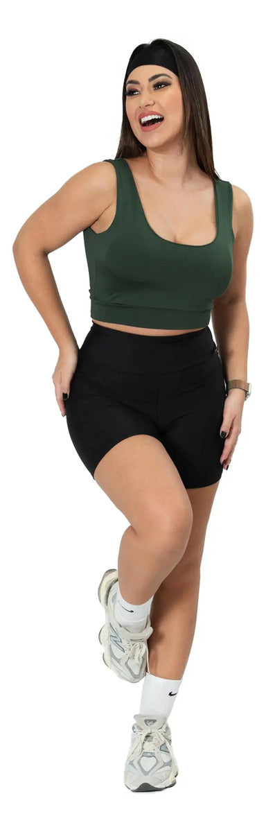Cropped Cropet Top Alça Grossa Regata Feminino Casual C Bojo