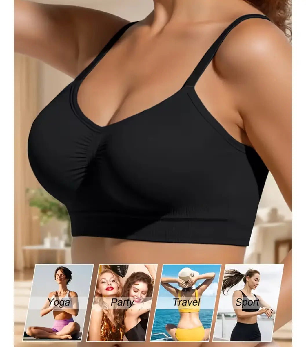 Kit 3 Top Sutiã Sensual Sem Costura Com Alça Ajustável