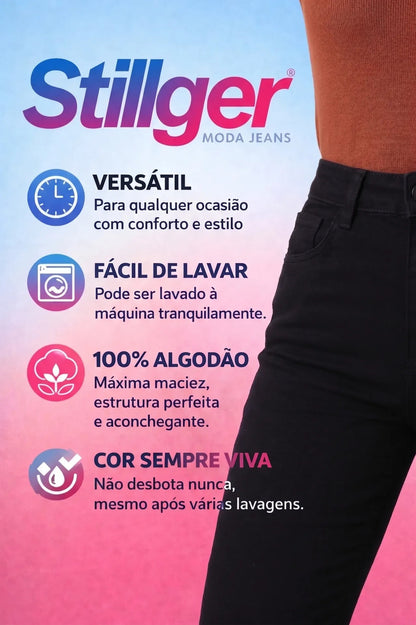 Calça Jeans Mom Stillger Feminina Cintura Alta Cor Clara
