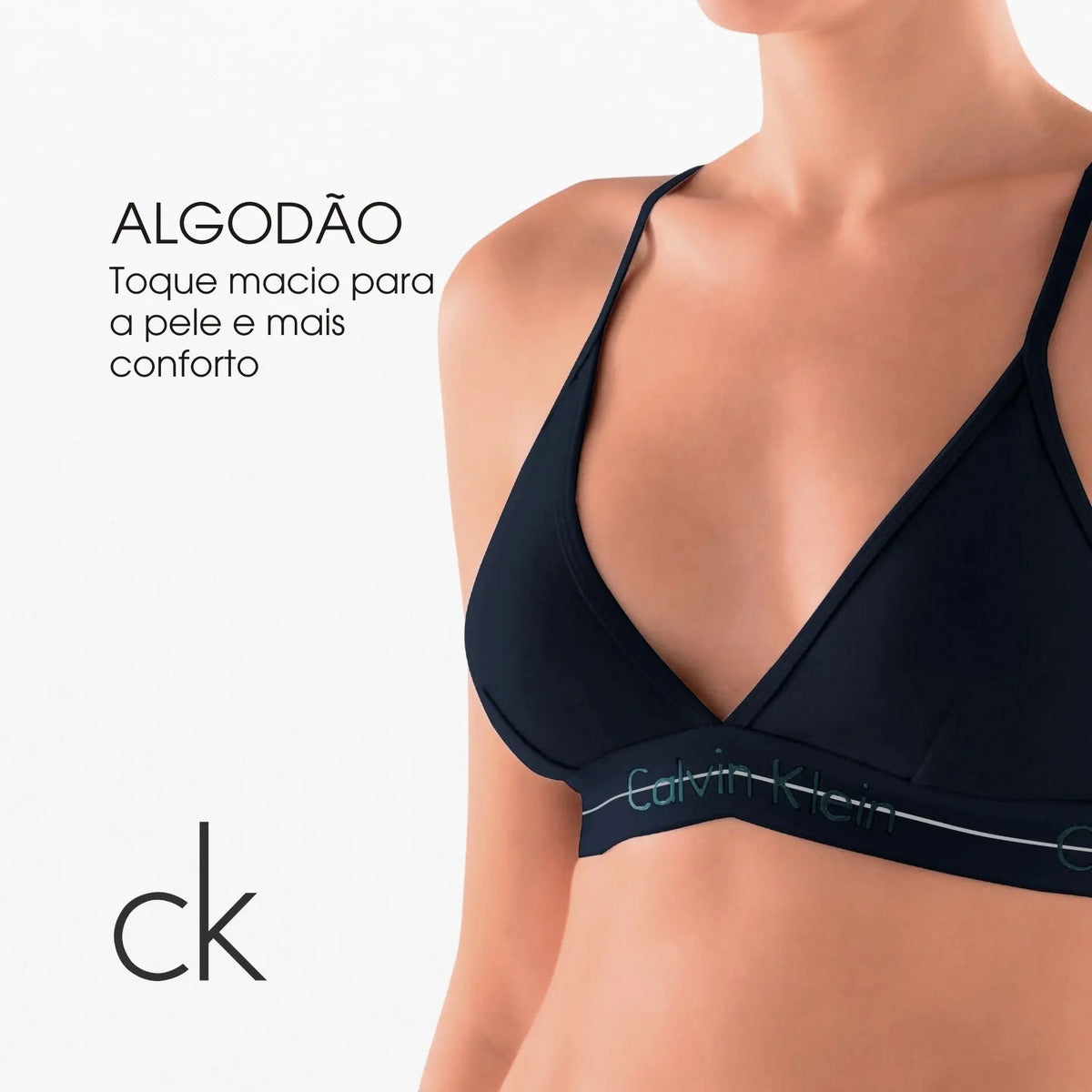 Top Nadador Calvin Klein Sem Bojo Cotton Algodão Feminino