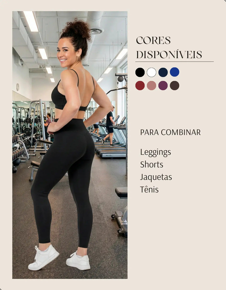 Top Fitness Academia Alça Fina Costa Aberta Feminino