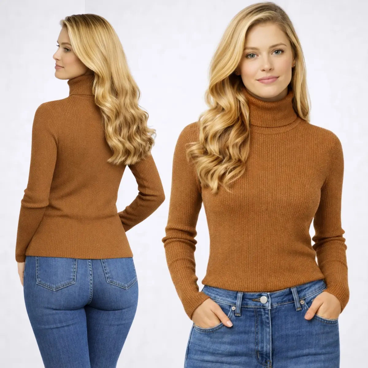 Blusa Cacharrel Feminina Tricô Lã Blusinha Gola Alta Rolê