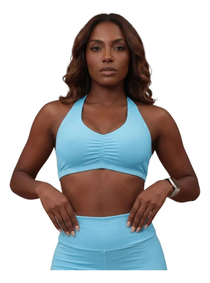 Top Halter Fitness Frente Unica Suplex Bojo Removìvel Yoga