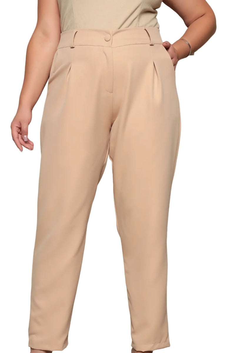 Calça Social Alfaiataria Cintura Alta Plus Size Feminina